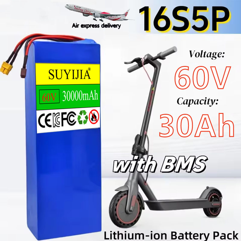 Bateria 16S5P 60V 30000mAh 186 - 60V 30Ah Electric Scooter Battery avaliação e preço